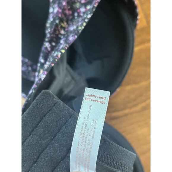 Cacique Lane Black & Purple Floral Lightly Lined Full Coverage Bra Plus NWT 40DD - Picture 7 of 8